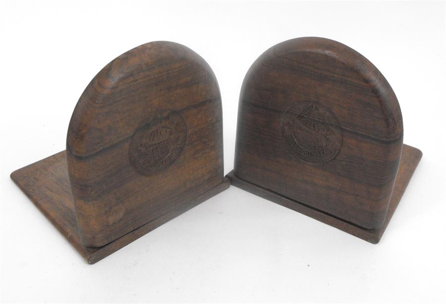 A pair of hardwood bookends, carved with the Second Punjab Regt. Crest.