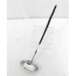 A Georgian silver toddy ladle with whale bone handle, London 1797, 33cm high