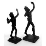 Two 19thC bronze figures of classical form 14cm high and 11cm high