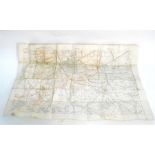 An original cloth backed WW1 Trench Map of the Ypres area, dated 13th July 1918, showing British and