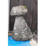 A staddle stone with mushroom top 110cm high