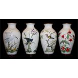 A set of four Franklin Porcelain Limited Edition vases, 'The Woodland Bird Vase', 'The Garden Bird