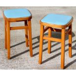 A pair of retro kitchen stools, 33cms. wide.