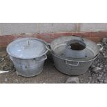 A quantity of galvanised items.