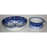 A Royal Doulton Aubrey pattern Art Nouveau wash bowl and chamber pot (2).