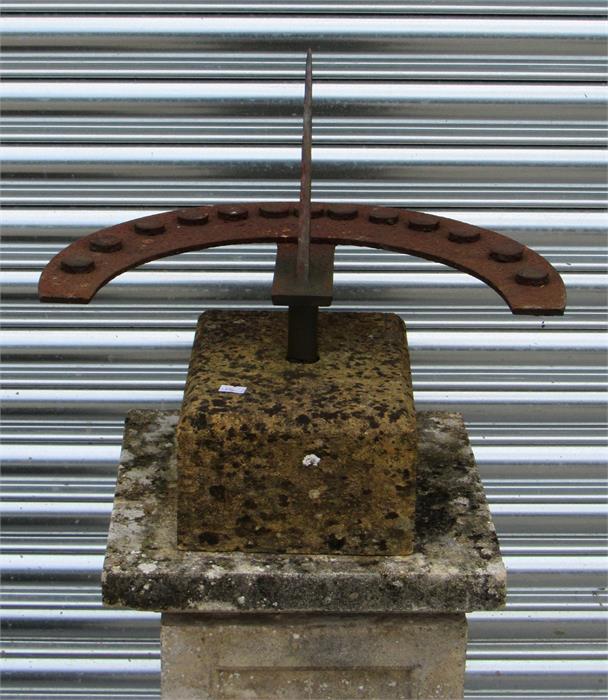A modernist concrete and iron sundial 118cm high - Image 2 of 2