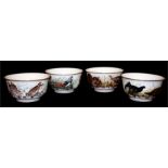 A set of four Franklin Porcelain Limited Edition bowls decorated with game birds, signed to base,