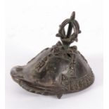 A Tibetan bronze Kapala top, 8cm high.