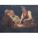 Ernest R Lloyd - 'The Village Politicians' - oil on board, framed, signed & dated 'March 27th 89' to