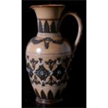 A 19th century Doulton Lambeth jug, 25cm high (a/f).