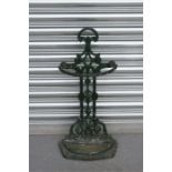 A cast iron stick stand, 68cm high.