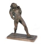 A 19th century bronze classical figure (possibly Grand Tour), mounted on a stepped marble base, 23cm