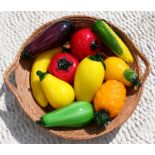 A group of Art glass fruit.