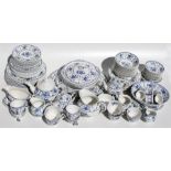 A large quantity of Johnson Brothers India Pattern blue & white dinner and tea ware (quantity).