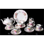 A Royal Crown Derby 'Derby Posies' pattern part tea set (19).