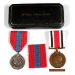 A Cased Imperial Service Medal named to James Eric Brewer and a Special Constabulary Medal with a