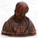 A Victorian Florentine style terracotta bust of Madonna, 39cm high.