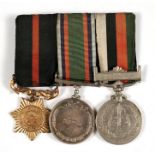 A mounted 1956 Pakistan Army medal group of three, with the star named to '6257679 CQMH MOHD