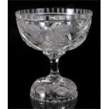 A cut glass bowl on stand, 24cm diameter.