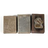 Three WWI matchbox covers - Gay Paris, a mythical bird and a Trench Art aluminium cover to Le