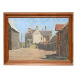 ERIC ARCHER - Quay, Faversham, Kent - oil on board, signed to verso, framed, 36cms by 40cms (14.2ins