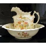 A Victorian jug and wash bowl, together with a Victorian meat plate and matching tureens (7).