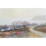 MICHAEL STRIDE - Pembrokeshire Dawn - acrylic on board, signed lower right, framed & glazed, 56cms