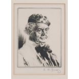 EDWARD HILL LACEY (1891 - 1967 British) signed etching - Portrait of a Gentleman - framed &