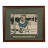 A WWI comical picture 'Fritz discovers America A.D. 1918' depicting a German prisoner of war 29cm by