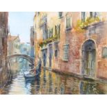 JELBERT - Venetian Scene - watercolour, signed lower left, framed & glazed, 48cms by 37cms.