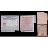 A Chinese Republic Government Railway Equipment Loan bond, £20 sterling, with attached coupons,