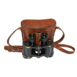 A pair of Kershaw Mk 3 WWII binoculars, number 231677, dated 1944, in associated leather case.