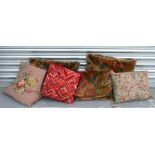 A group of six needlework and other cushions (6).