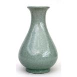 A modern celadon crackle glaze vase, 20cm (8ins) high.