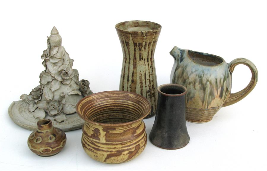 Six pieces of Studio Pottery.