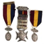 Three 20th century Church Lads Brigade CLB medals including two in silver.