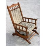 A late 19th century American walnut rocking chair.