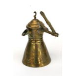 A Turkish/Islamic coffee pot with engraved decoration and calligraphy 16cm 6 1/4(ins) high