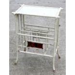 A Victorian white painted bamboo magazine stand, 56cm (22") wide.