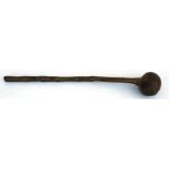 An Irish Shillelagh or a knobkerrie, with simple carved decoration to the grip, 57cm (22.5ins) long.