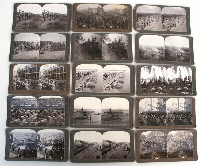 An Underwood and Underwood stereoscope viewer together with a large quantity of WW1 cards - Image 3 of 6