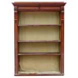 A 19th century satinwood open bookcase, 118cm (46.5ins) wide.