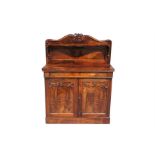 A Victorian figured rosewood chiffonier, 107cm (42ins) wide.