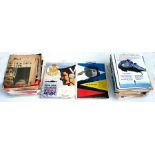 A quantity of ephemera including war related newspapers, railway magazines and other items (box).