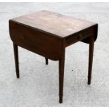 An early 19th century mahogany Pembroke table, on square tapering legs, 76cm, (30ins) wide.