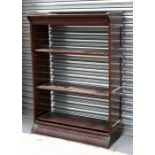 A Globe-Wernike style three tier sectional mahogany bookcase, 87cm (34.25ins) wide (a/f).