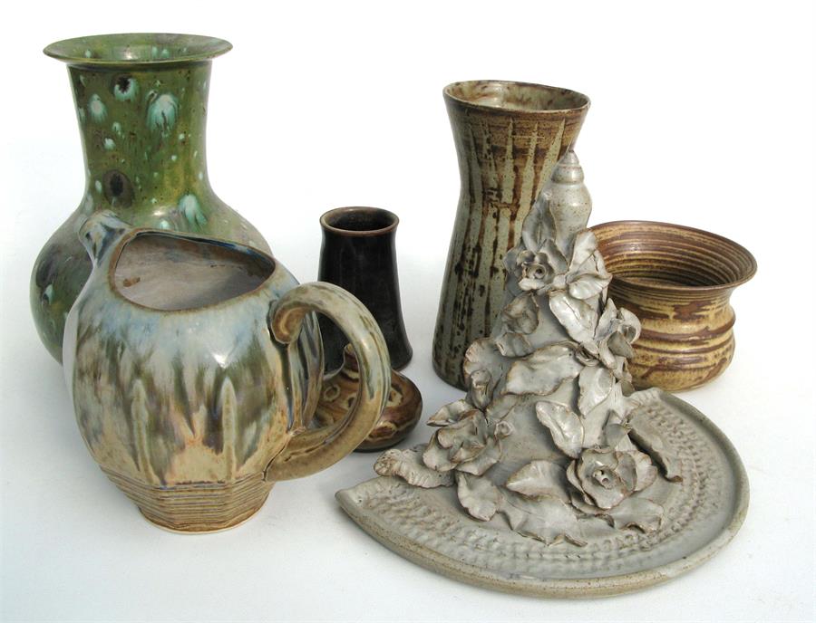 A Deane's Studio Pottery vase, signed and dated '91, and other studio pottery (6).