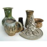 A Deane's Studio Pottery vase, signed and dated '91, and other studio pottery (6).