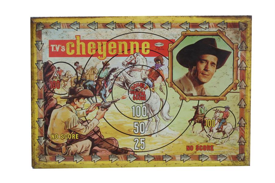 A 1960's Mettoy Cheyenne tin target 62 by 42cms (24.5 by 16.5ins).