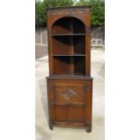 A Jaycee oak freestanding corner cupboard, 69cm (27ins) wide.